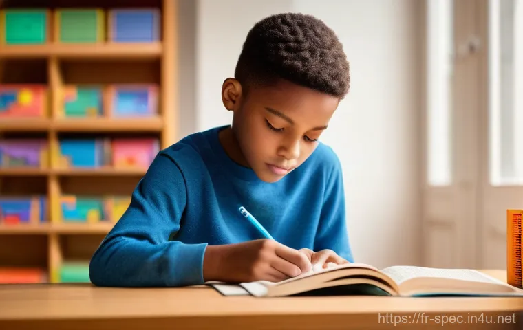 특수교육과 특수교육 연구 동향 - A classroom scene where a diverse group of elementary school children, including one in a wheelchair...