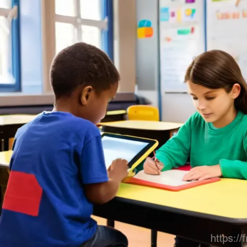 특수교육과 특수교육 행정 - **Prompt: Inclusive French Classroom with AESH Support**
    A bright, spacious, and modern French e...