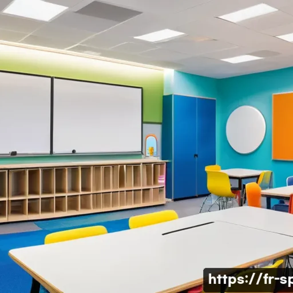 특수교육과 교실 환경 조성 - A bright and spacious specialized classroom designed for autonomy, featuring clearly distinct zones ...