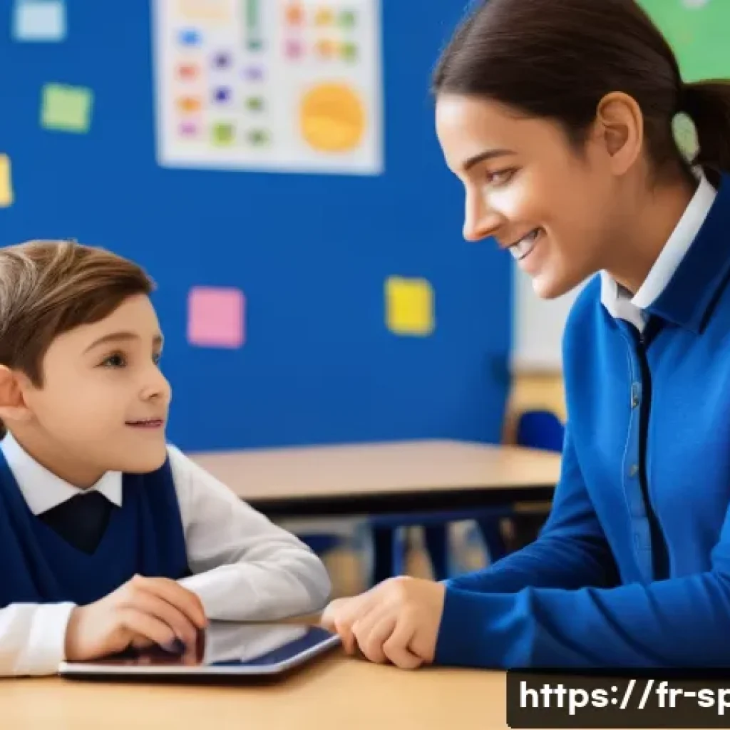 특수교육과 장애인 인권 - A diverse French elementary classroom scene focused on inclusive education, featuring a young boy wi...