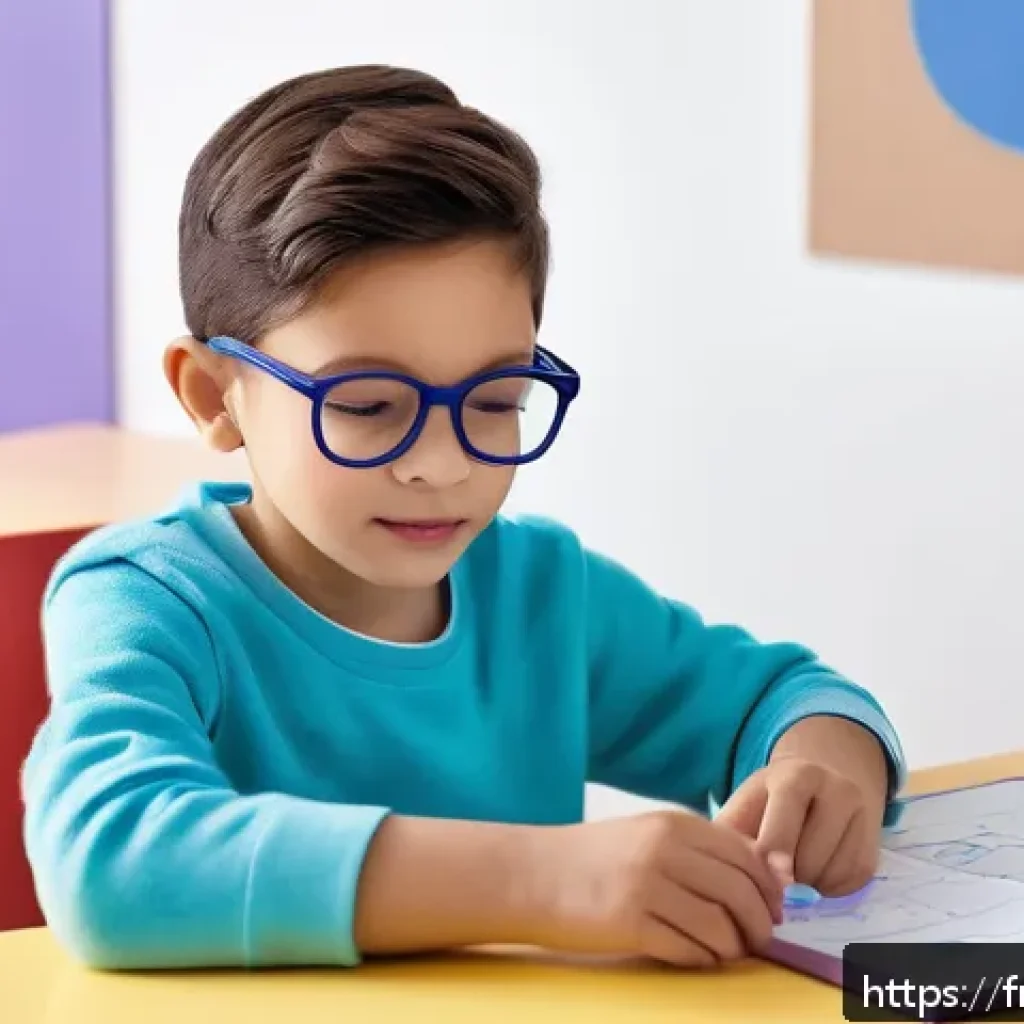 특수교육과 실생활 적용 학습 - A calm, organized learning corner in a modern French classroom designed for children with attention ...